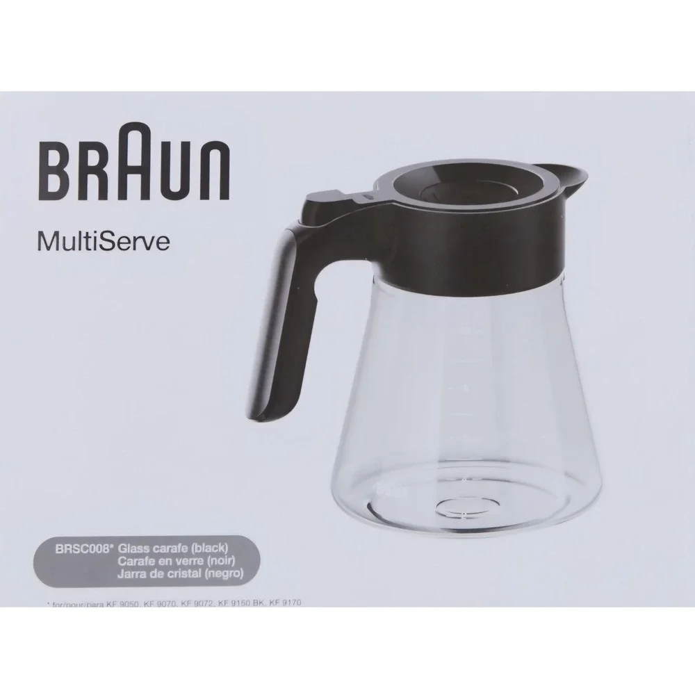 Braun 10 Cup Glass Carafe for Filter Coffee Machine Brewer with Black Handle‎